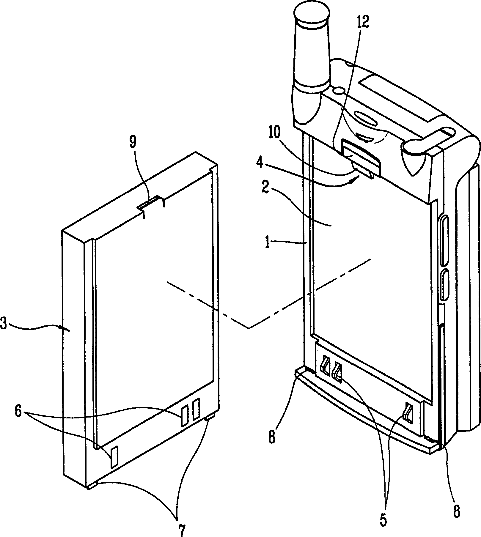 Cell locking device for portable terminal