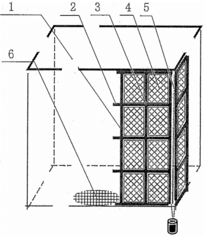 A modularly assembled copper alloy tension net cage and its assembly method