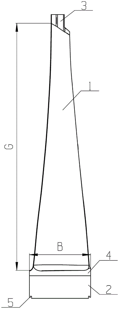 Second-to-last stage moving blades for half-speed large-capacity nuclear power steam turbines