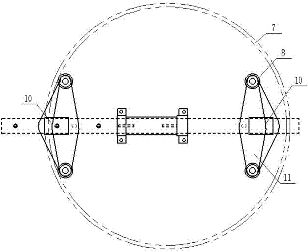 Expanding and supporting device and tyre mould