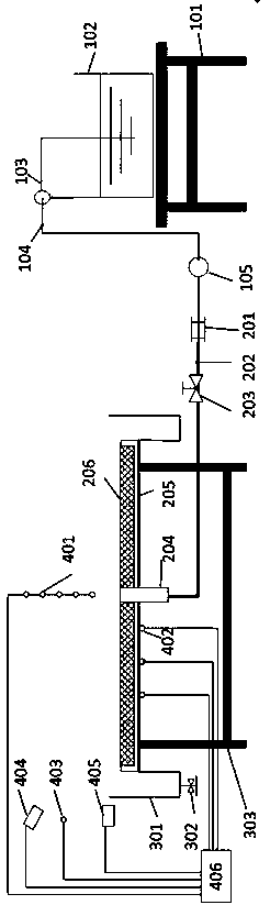 Flammable liquid planar free-flowing combustion simulation experimental device and method
