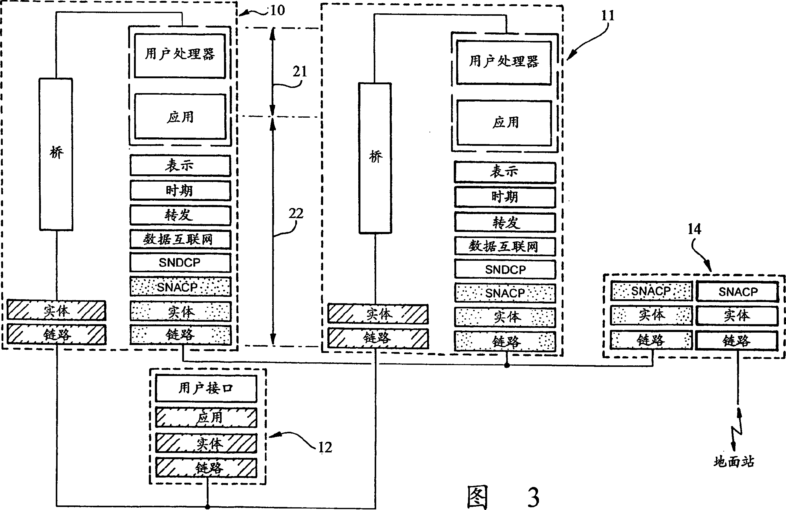 Data link system between aircraft and ground and procedure for recovering from failure