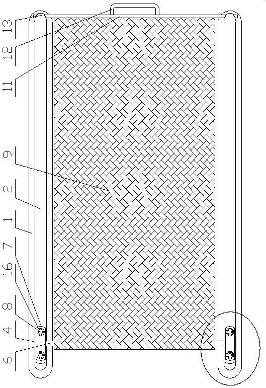 Luggage rack device for a wear-resistant roof of a vehicle