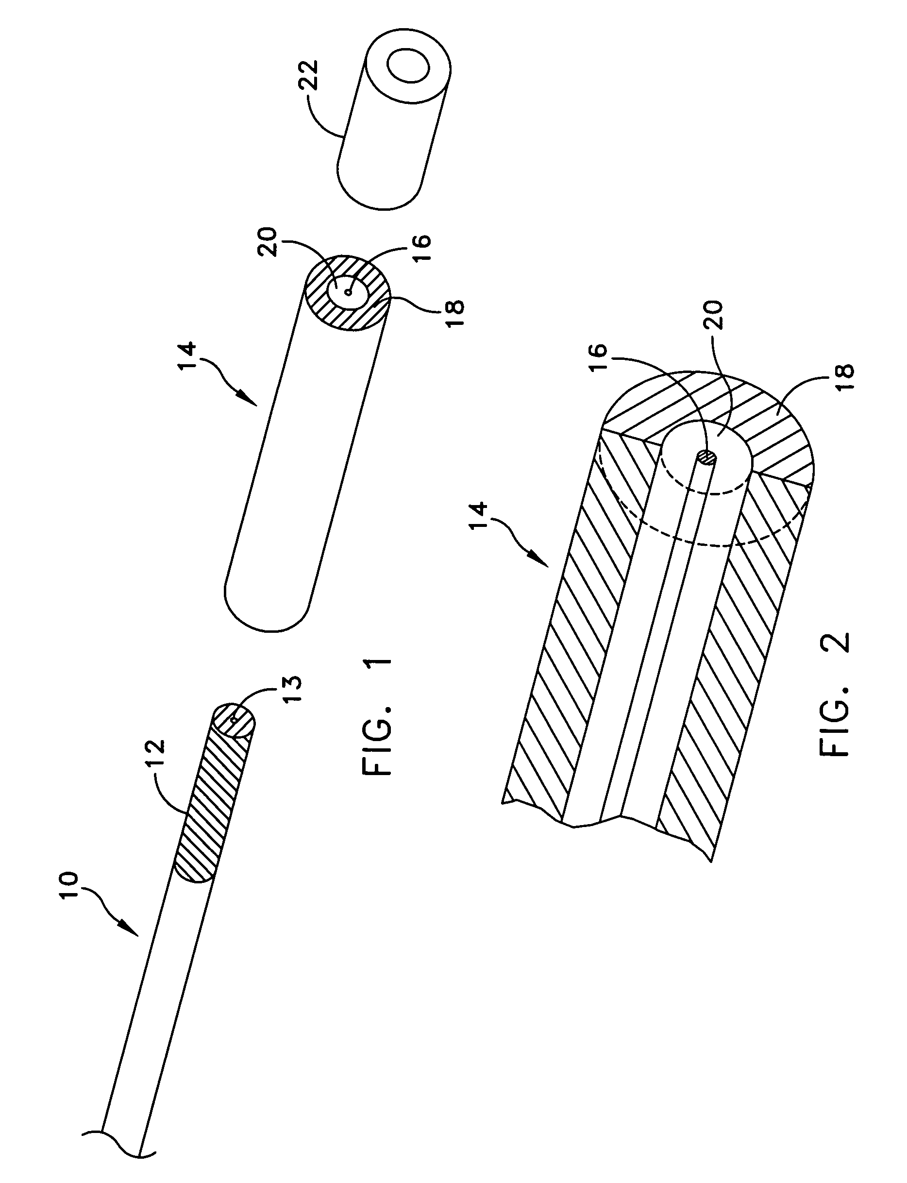Wideband floating wire antenna using a double negative meta-material