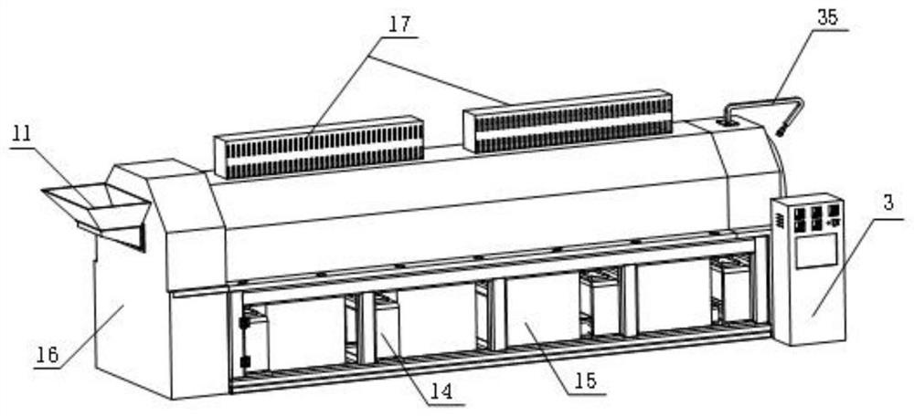 Full-automatic soaking and stir-frying device for Chinese torreya and stir-frying method thereof