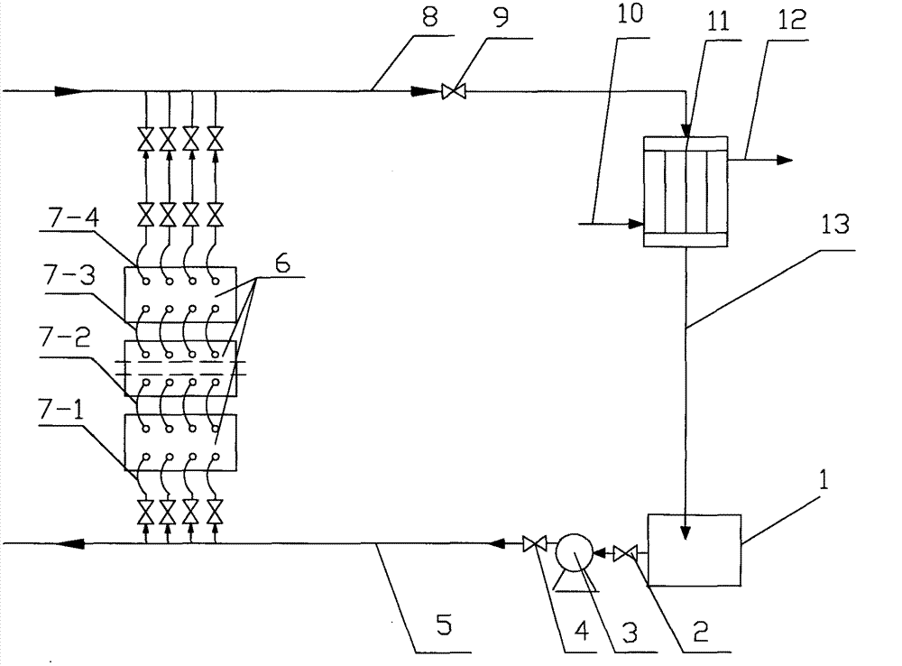 Blast furnace water-cooling wall water scale rapid washing and heat transfer enhancement device