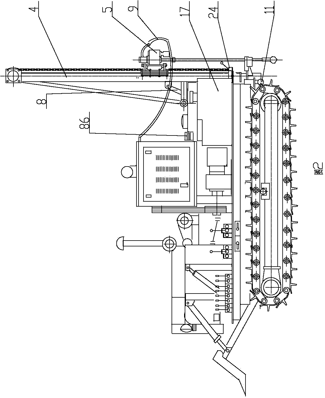 Full-hydraulic mountain exploratory crawler drilling machine