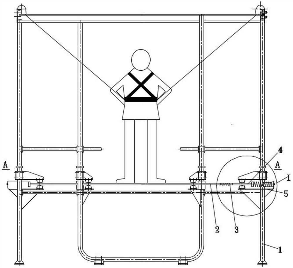 Horizontal swing type elastic movement device