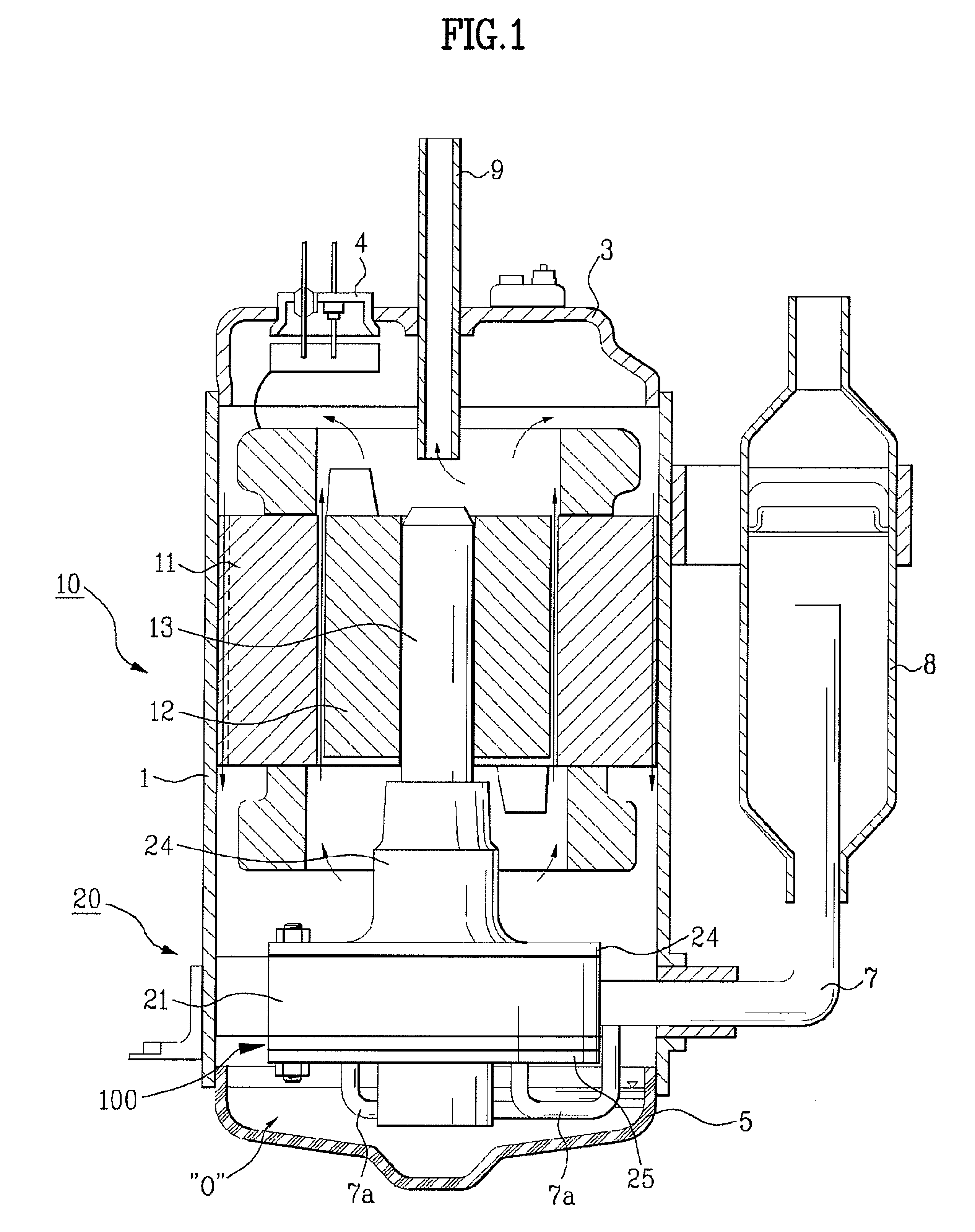 Rotary compressor for changing compression capacity