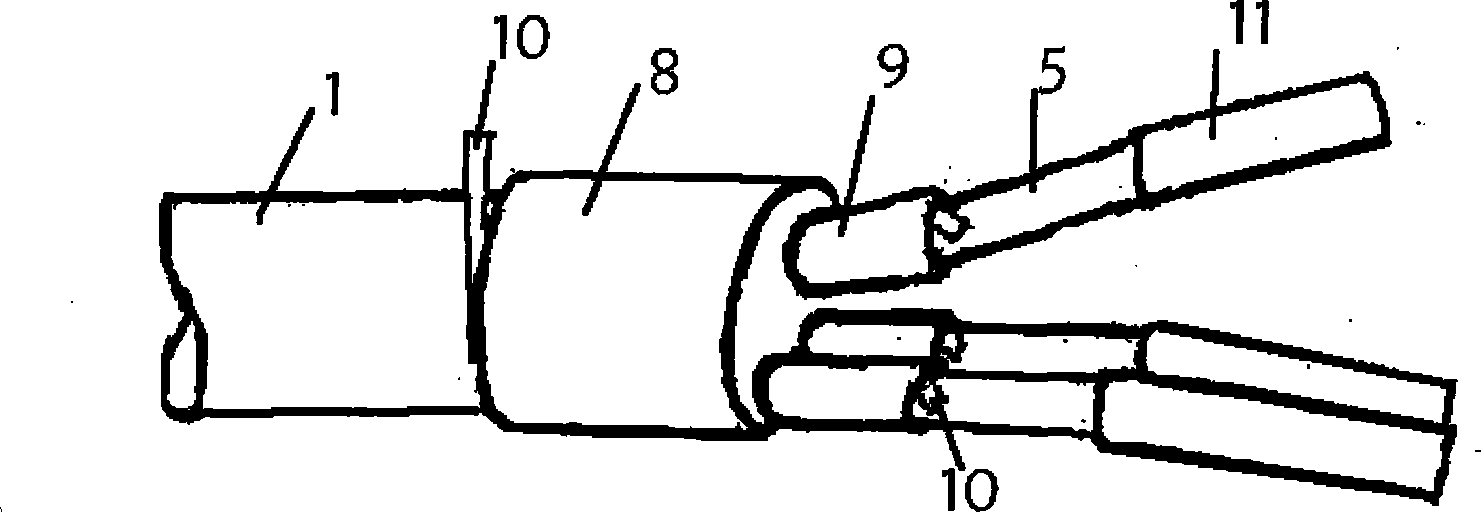 Mounting process of three-core cable shrink terminal