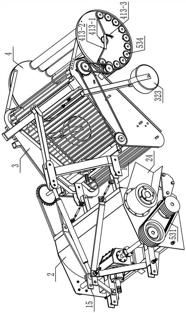 Straw crushing and returning to the field and lifting, chain, roll, baling, self-unloading residual film recycling machine and its use