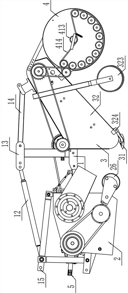 Straw crushing and returning to the field and lifting, chain, roll, baling, self-unloading residual film recycling machine and its use