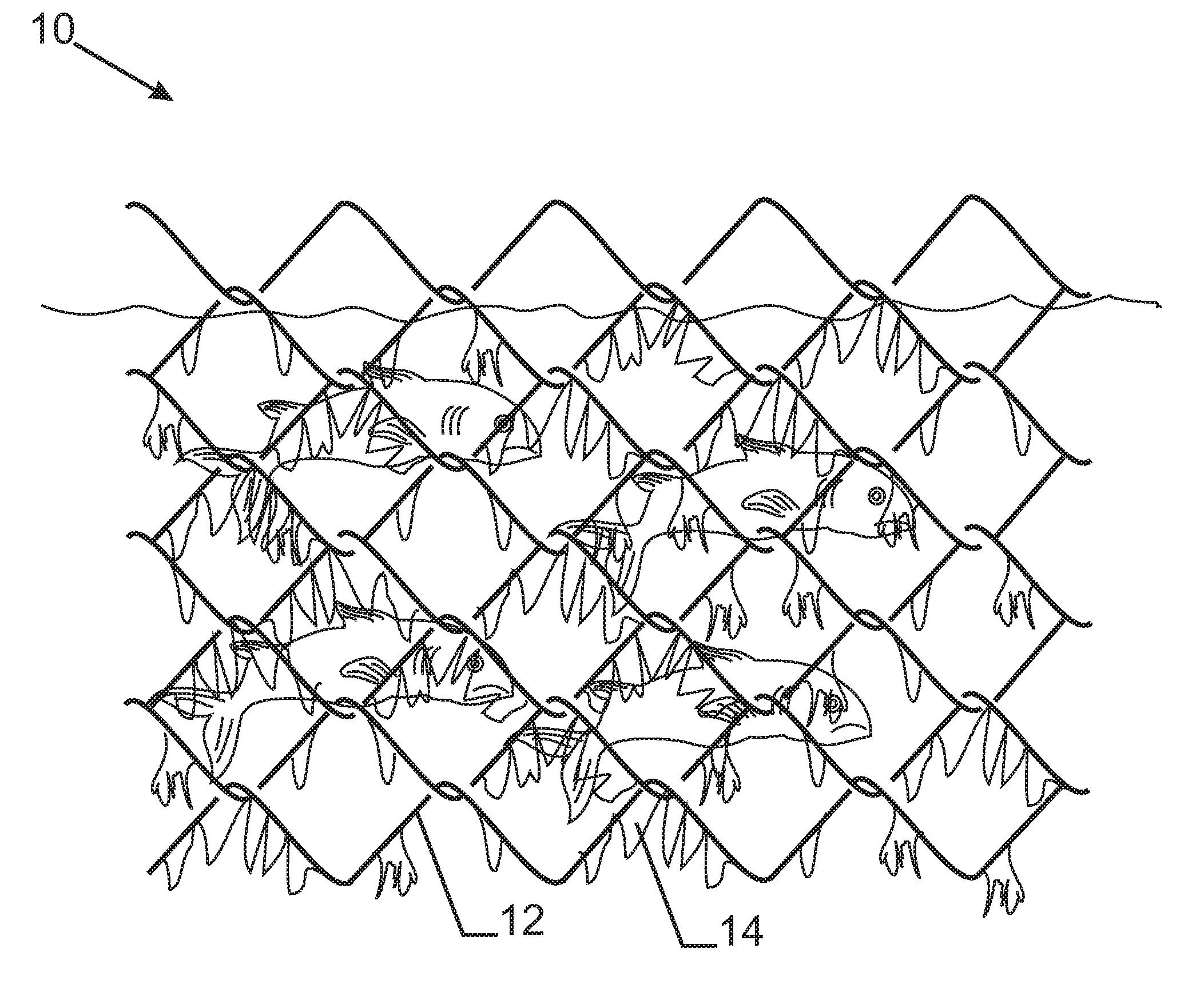 Aquaculture net with steel wires coated with metal strip