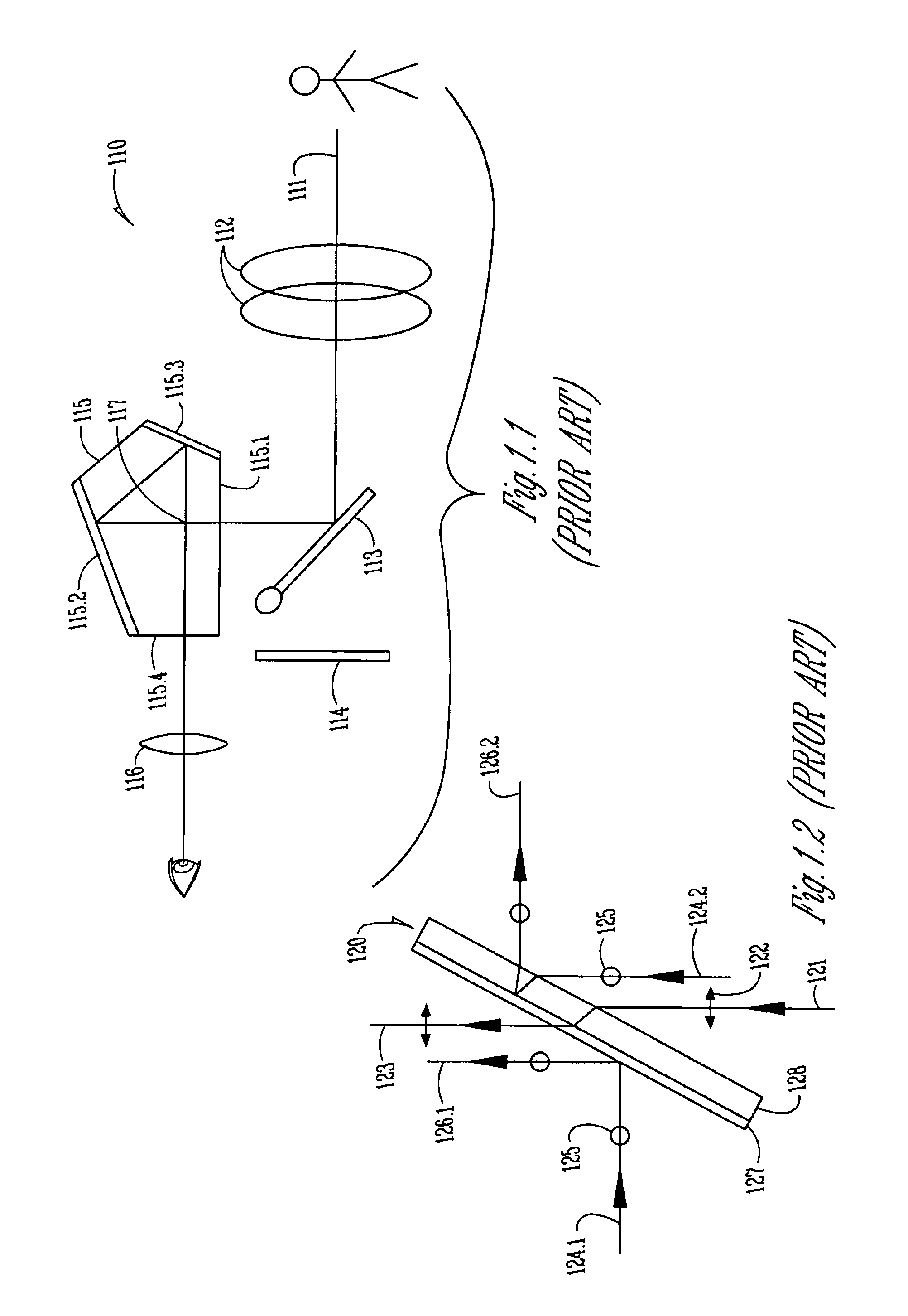 Optical devices employing beam folding with polarizing splitters