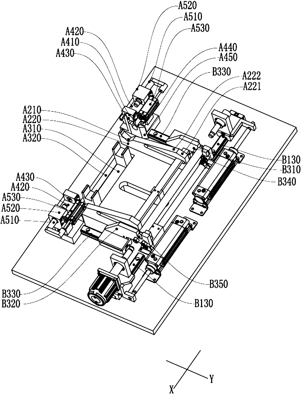 Rubber jacket installation device with feeding and receiving functions