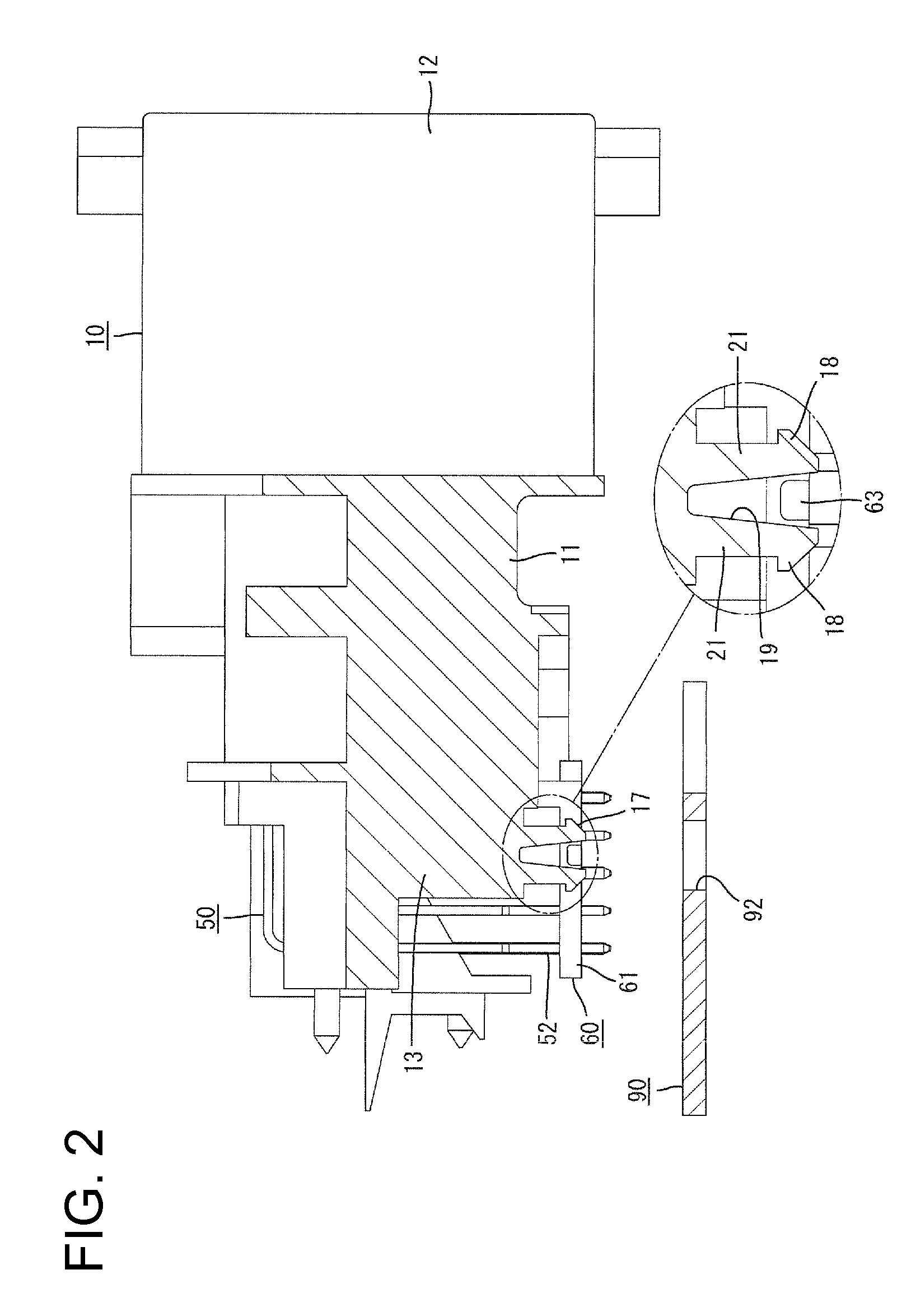 Board connector and method of mounting it