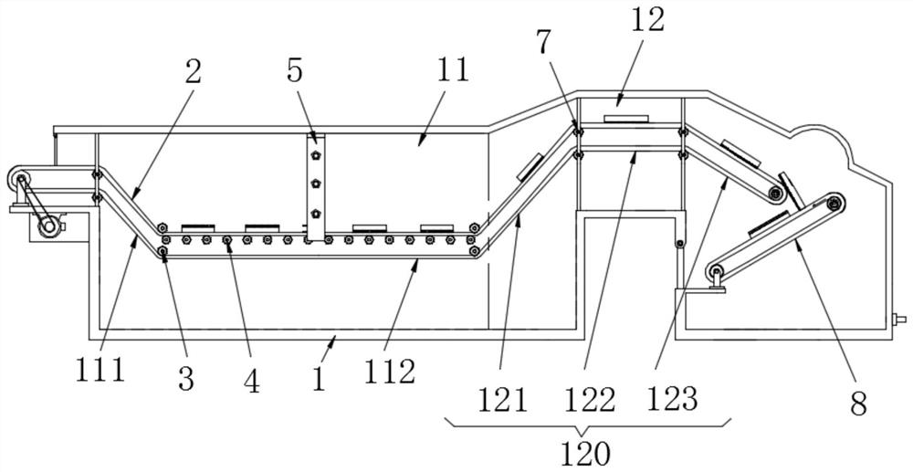 Turnover type draining device for pickling for radiator processing