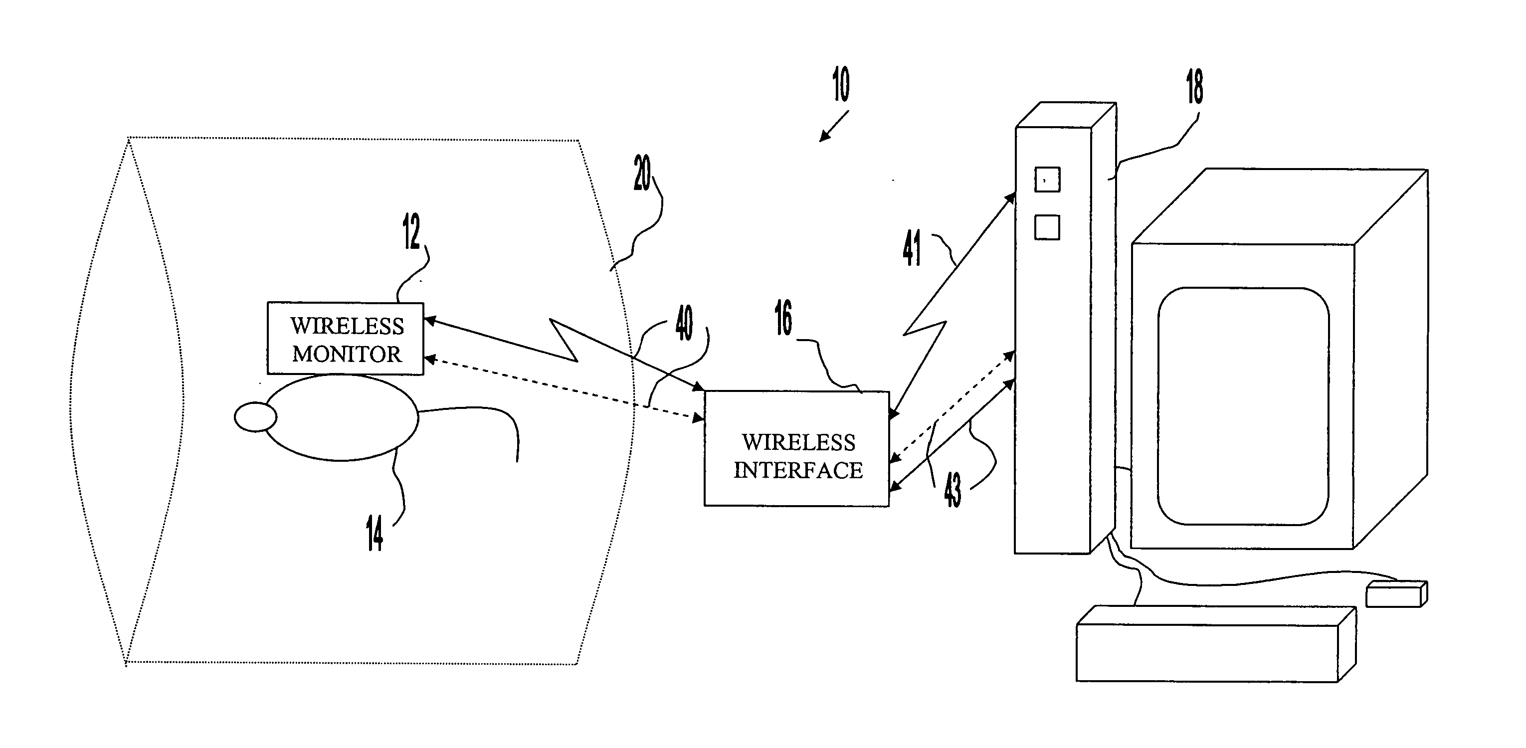 Method and apparatus for wireless monitoring of subjects within a magnetic field