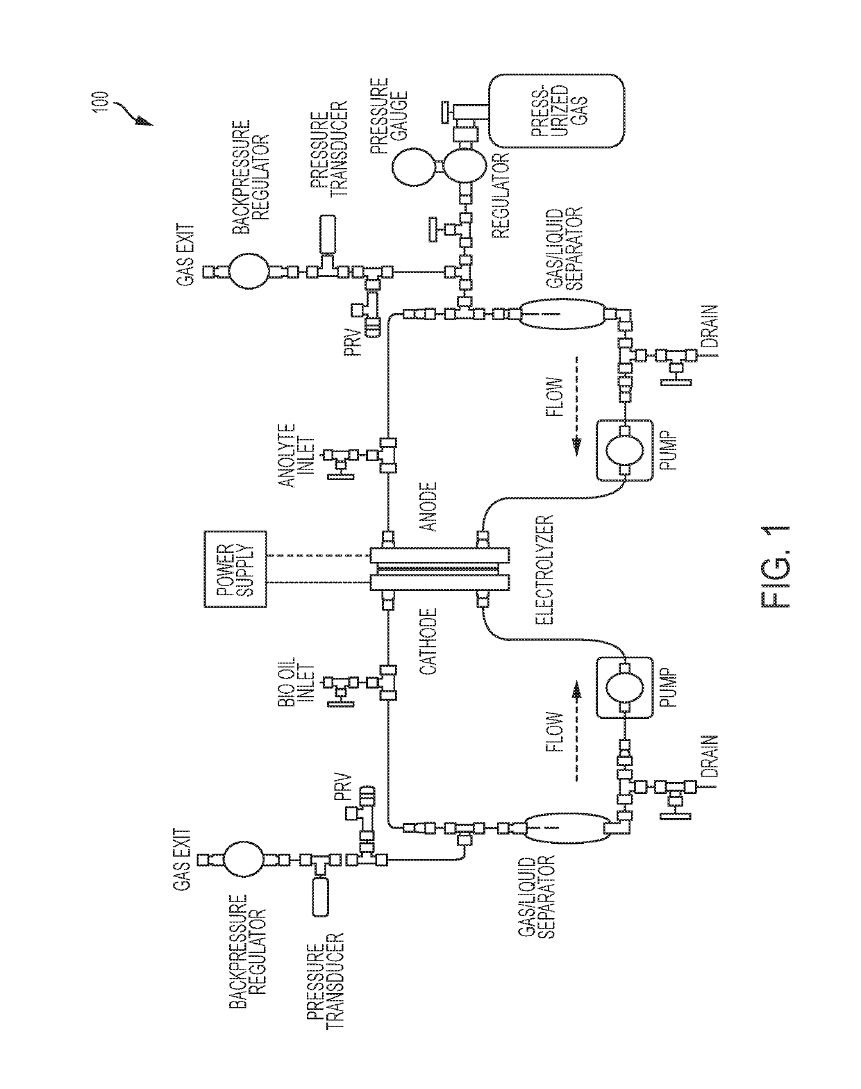 System and process for electrochemical upgrading of bio-oils and biocrudes