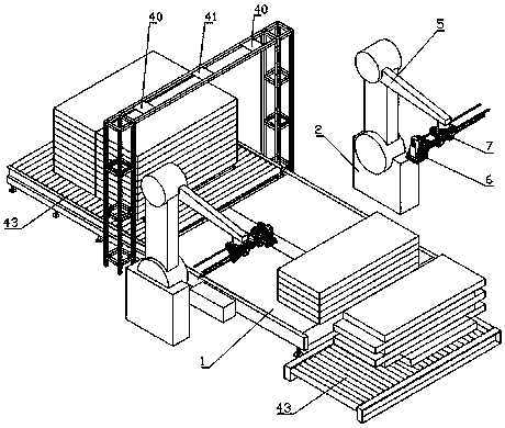 Corrugated board turning and staggered-stacking system