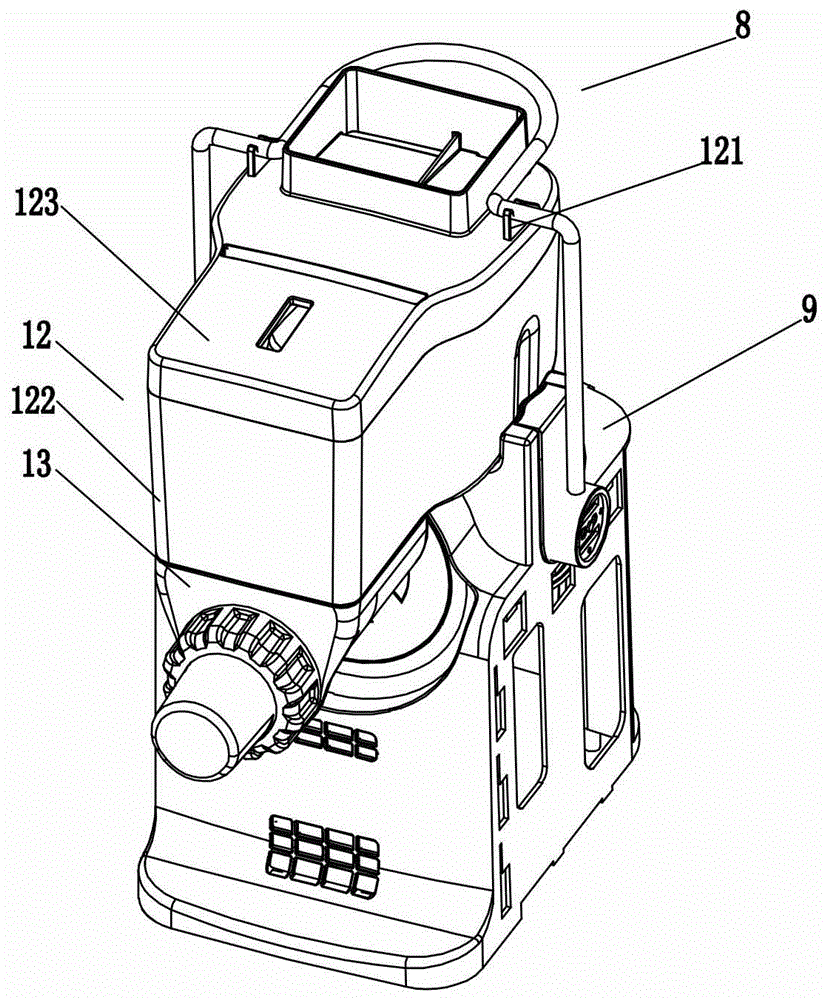 A noodle machine with a safety switch