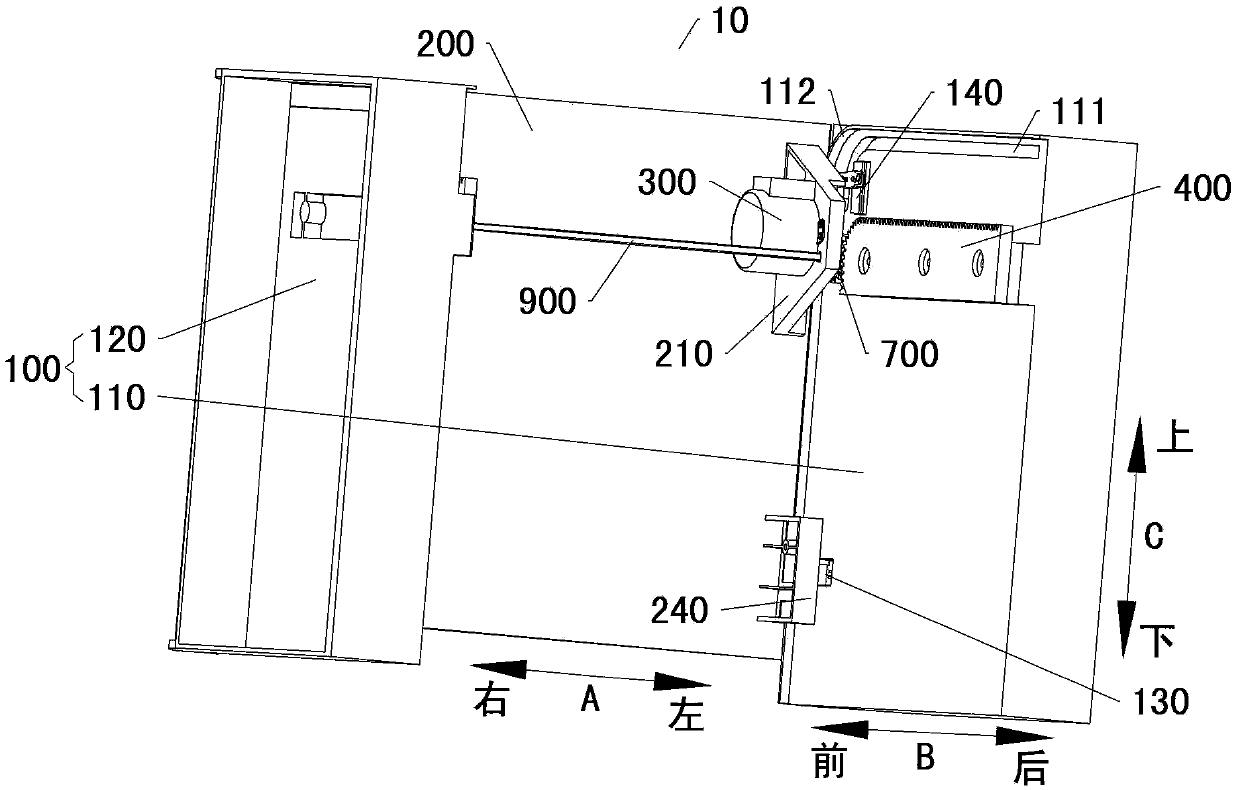 Overturning-type sliding door assembly and cabinet air conditioner provided with same