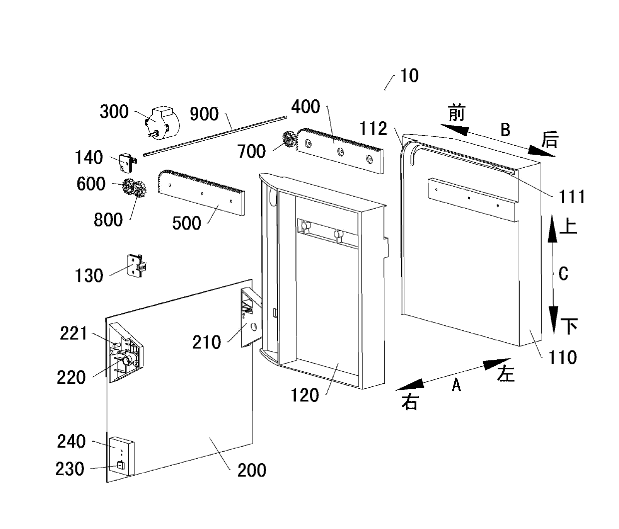Overturning-type sliding door assembly and cabinet air conditioner provided with same
