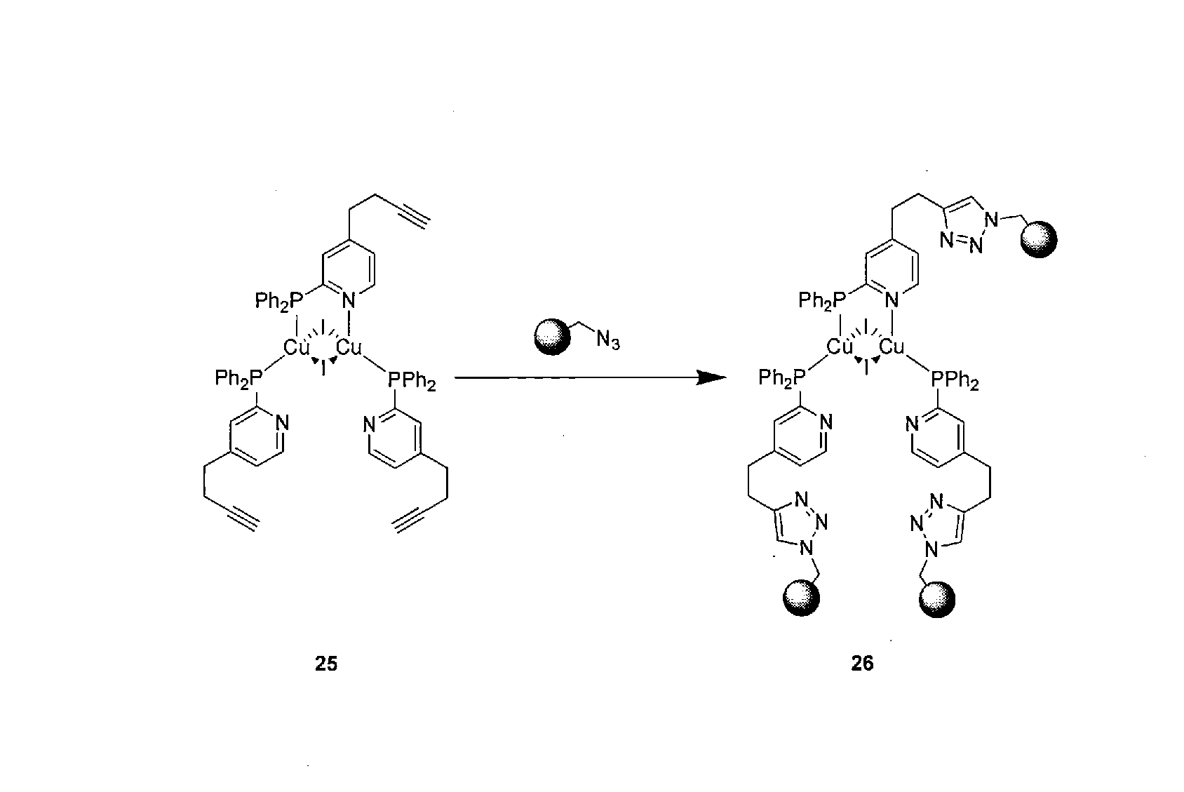 Method of covalently bonding an organic metal complex to a polymer