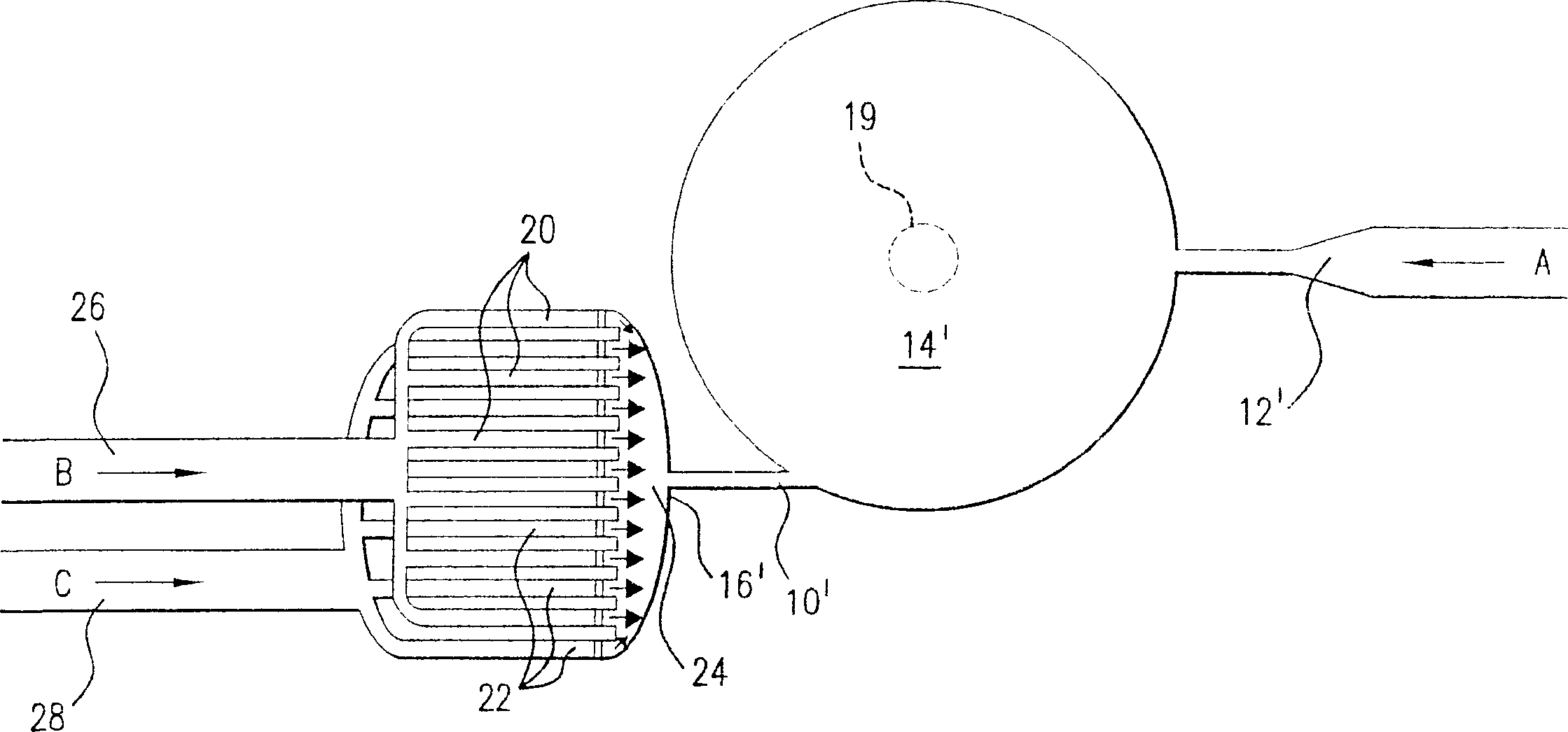 Apparatus for mixing and reacting at least tow fluids