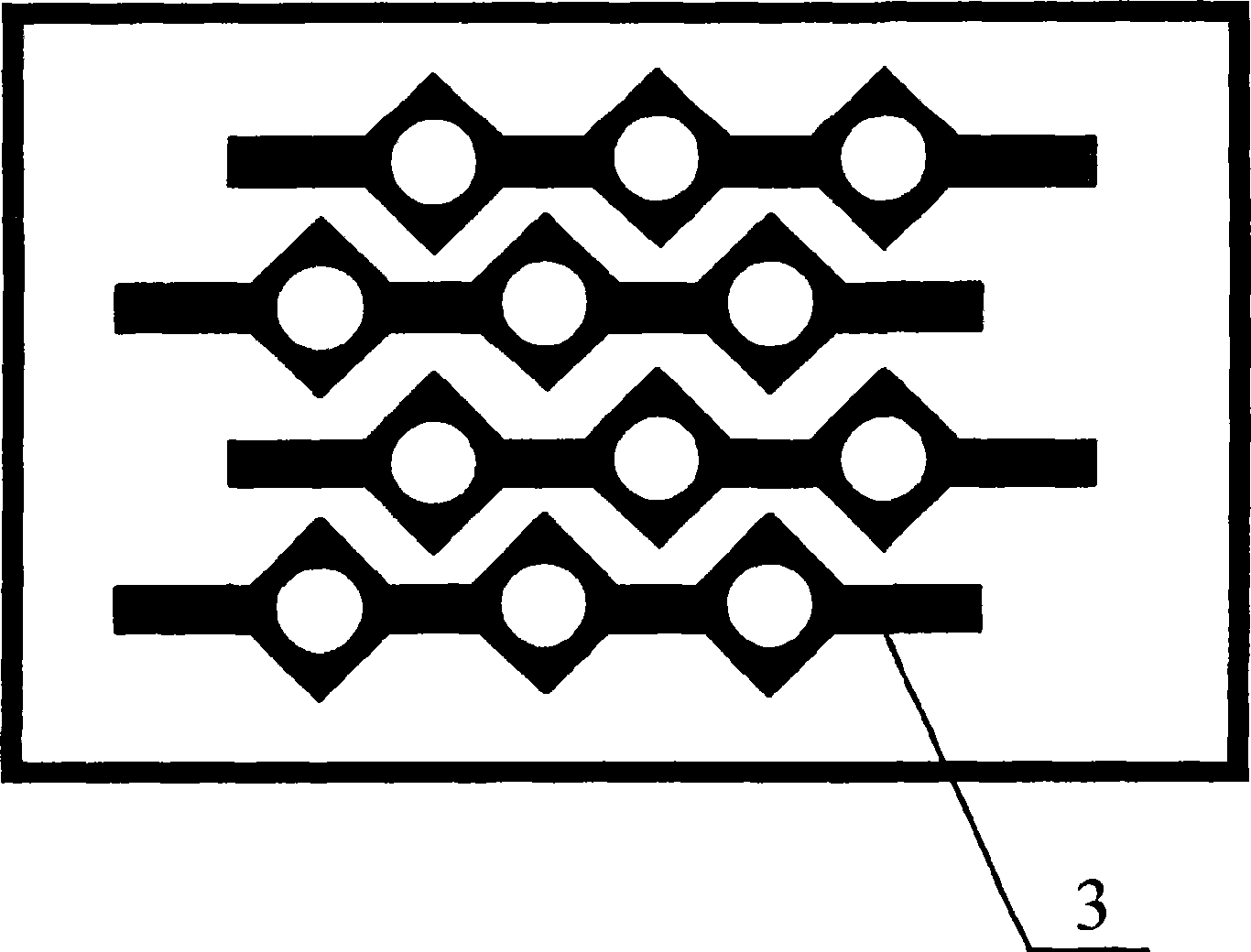 Flat-board display of hollow bottom grid array structure and mfg. technology