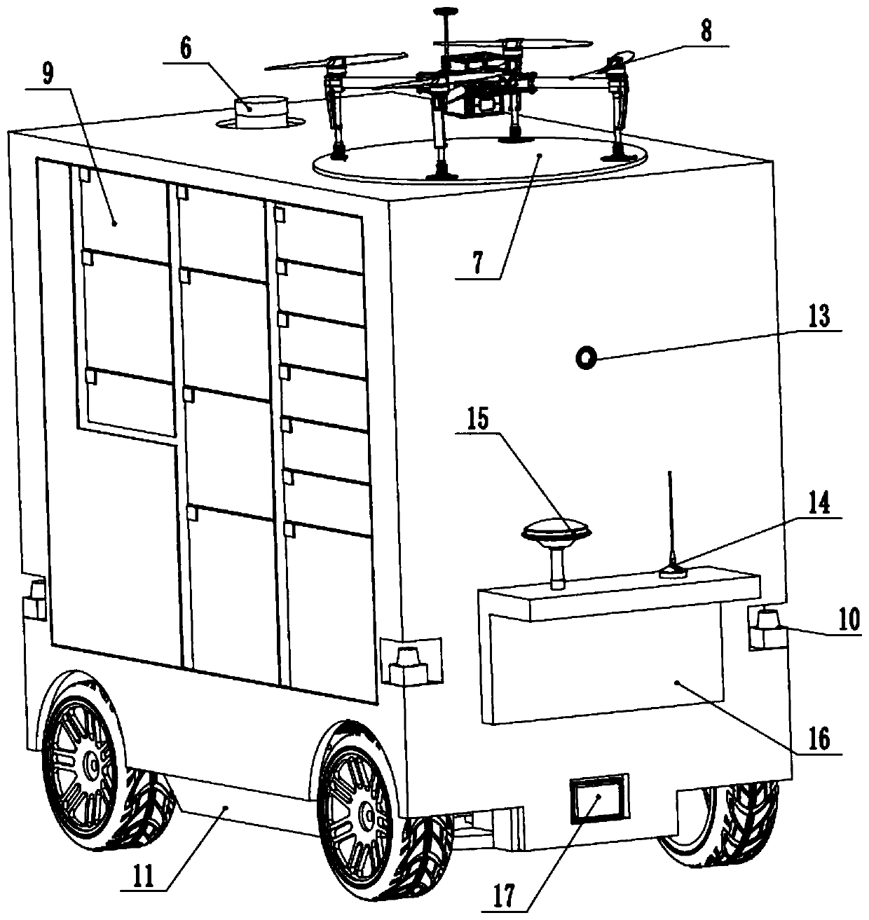 Unmanned aerial vehicle hovering mechanism and hovering adsorption method