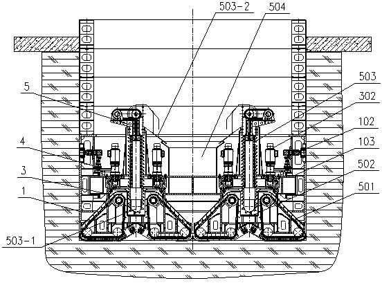 Multi-cutter disc large-section vertical shaft tunneling device