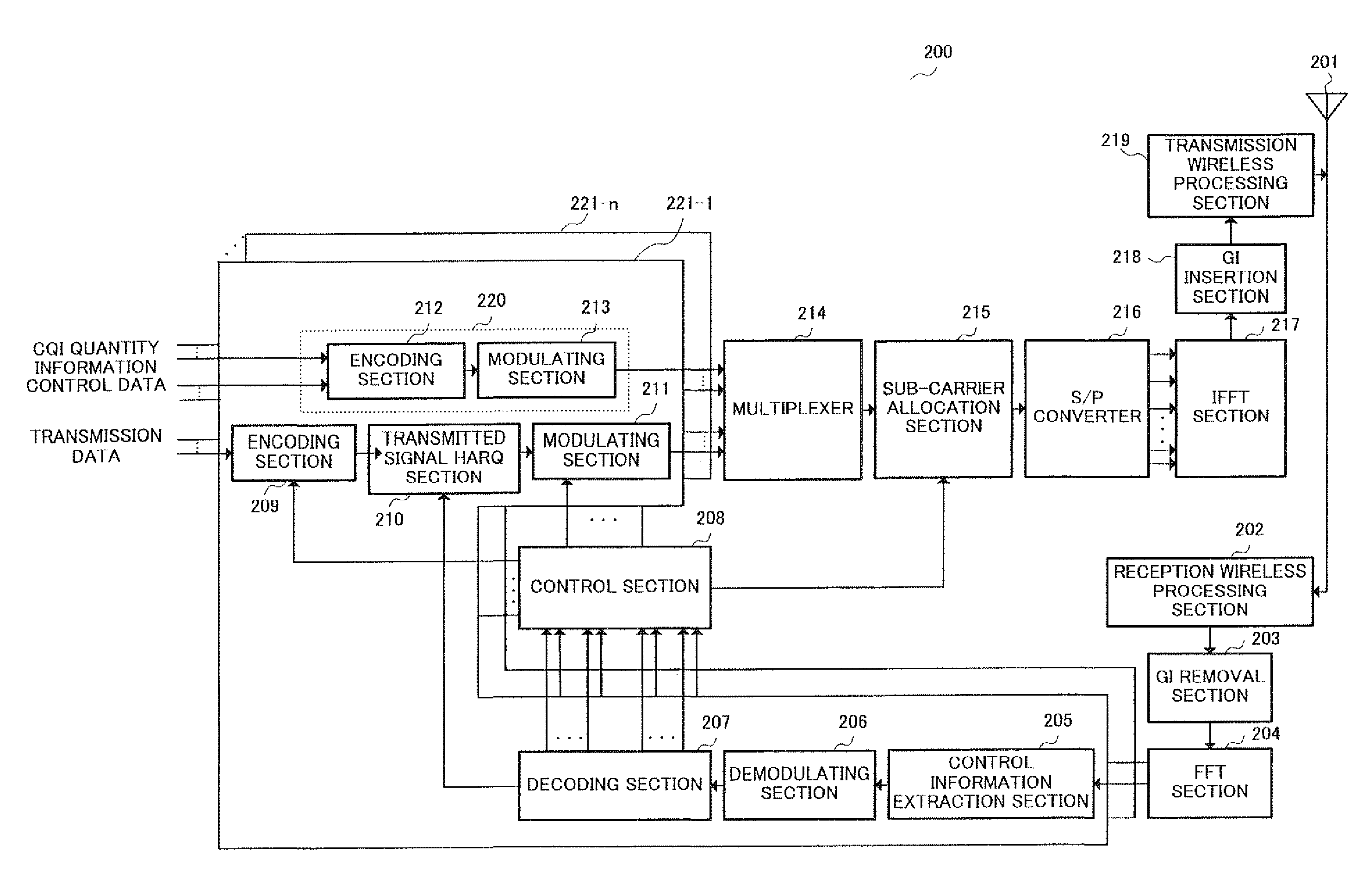 Wireless communication apparatus and method for selecting quality-reporting sub-carrier bands based on sub-carrier band quantity information from base station