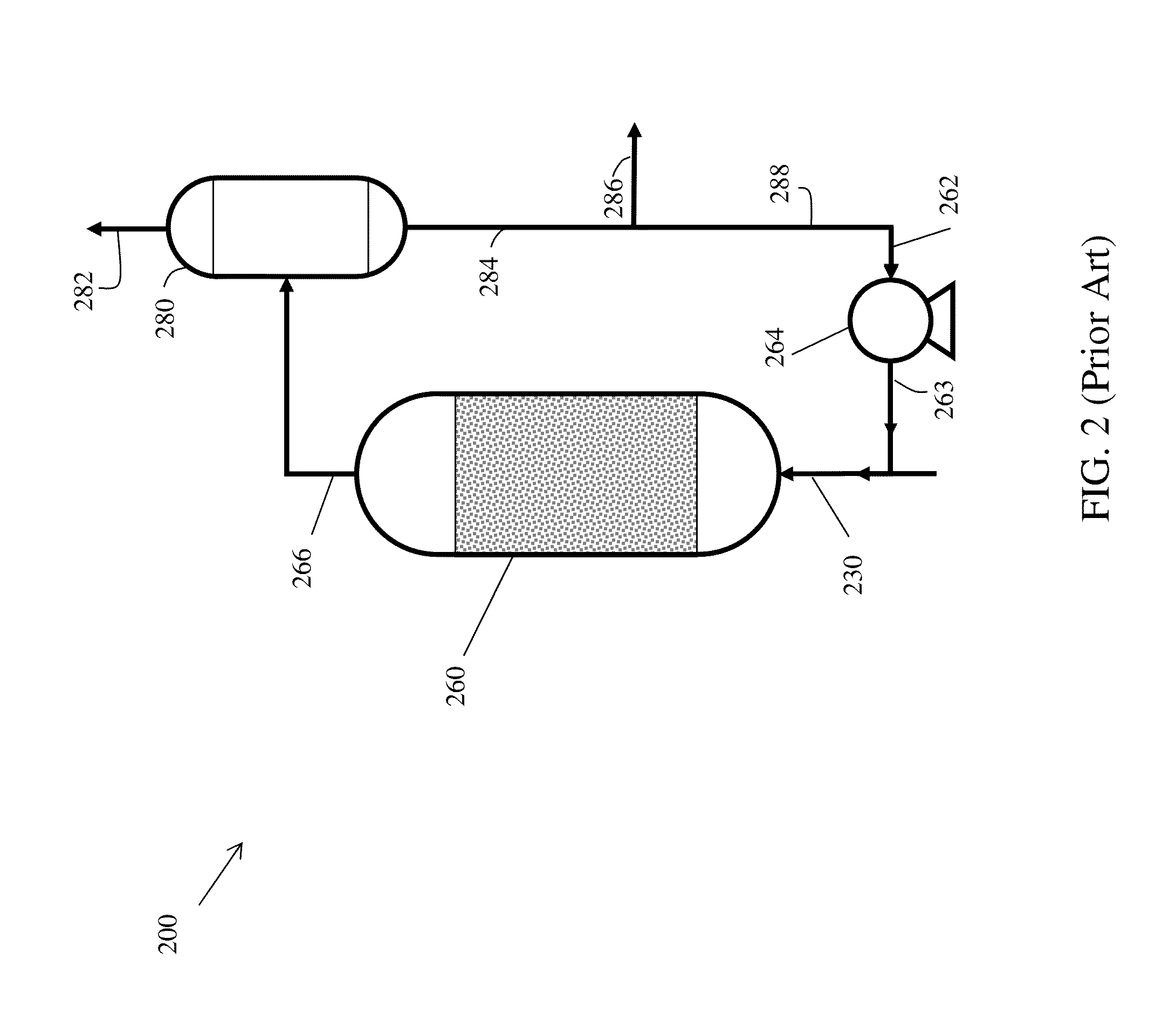 Ebullated-bed process for feedstock containing dissolved hydrogen