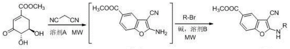 2-alkylamino-3-cyanobenzofuran type compound and preparation method thereof