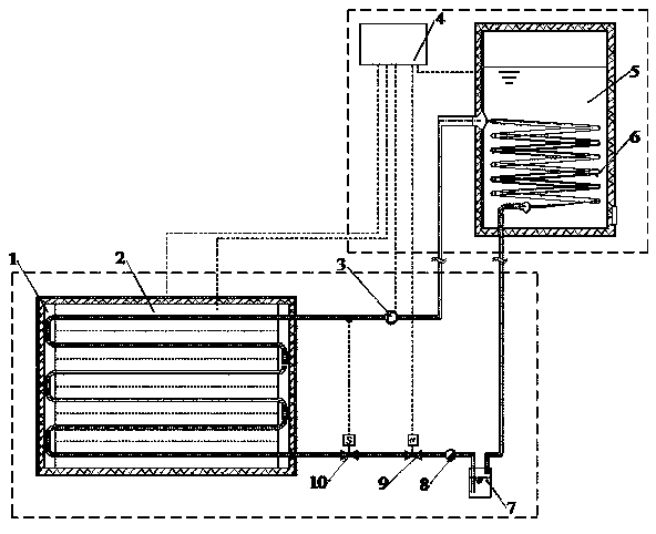 Household wall-mounted flat solar heat-pump water heater and control method thereof