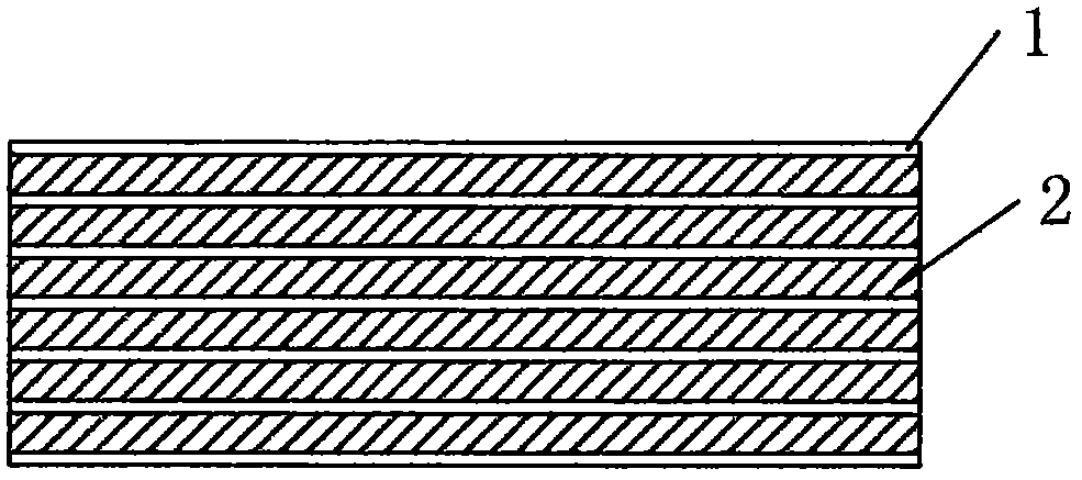 Thin film used for non-formaldehyde environmental friendly wood floor and preparation method thereof