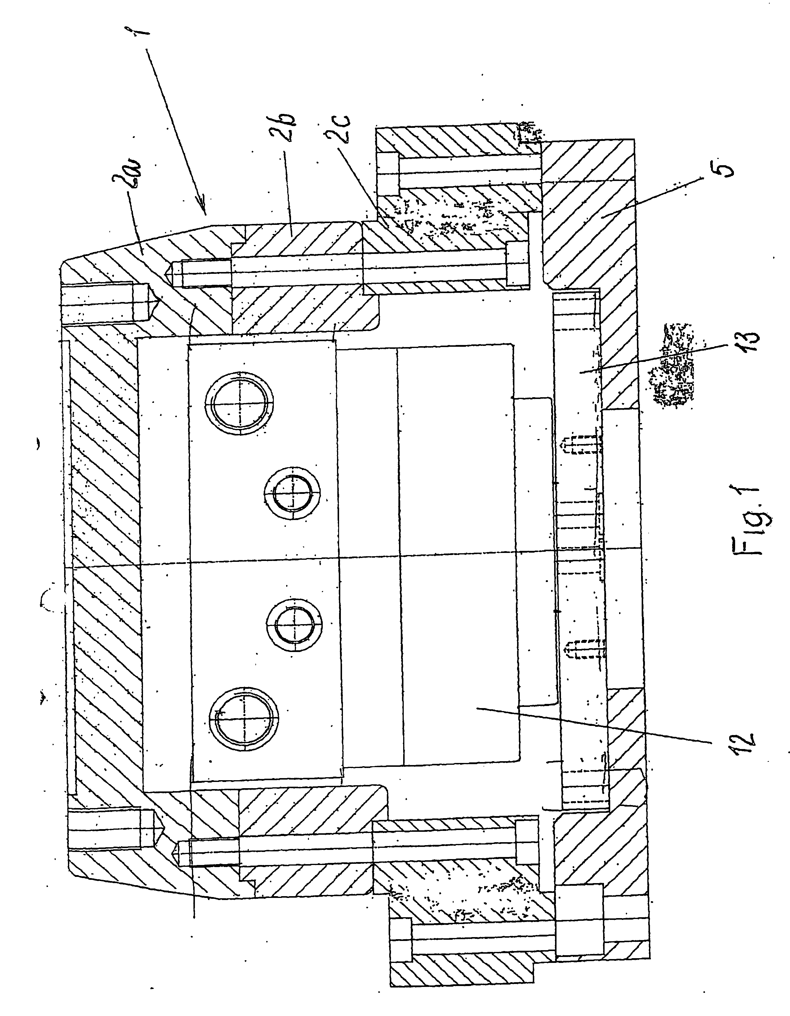 Fixing device comprising a rotary drive for a gripper tool