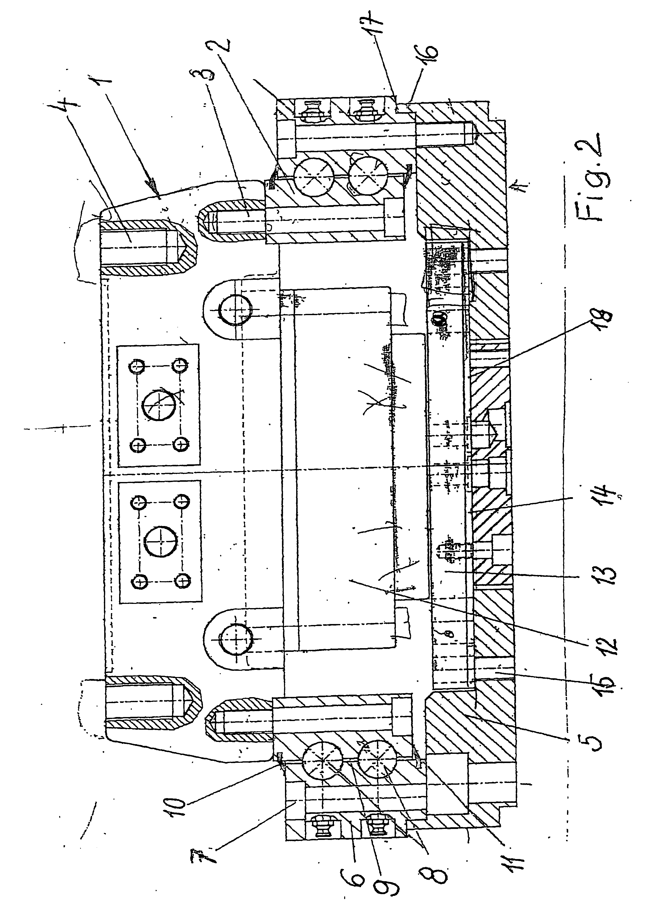 Fixing device comprising a rotary drive for a gripper tool