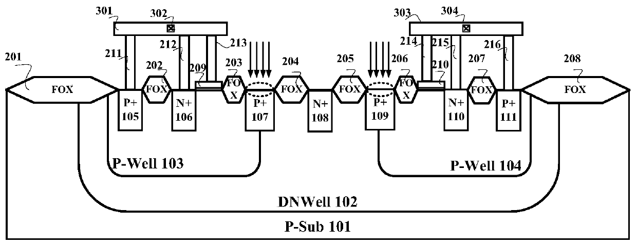 Gate-enhanced light-controlled silicon-controlled-thyristor electrostatic release device structure and manufacturing method thereof