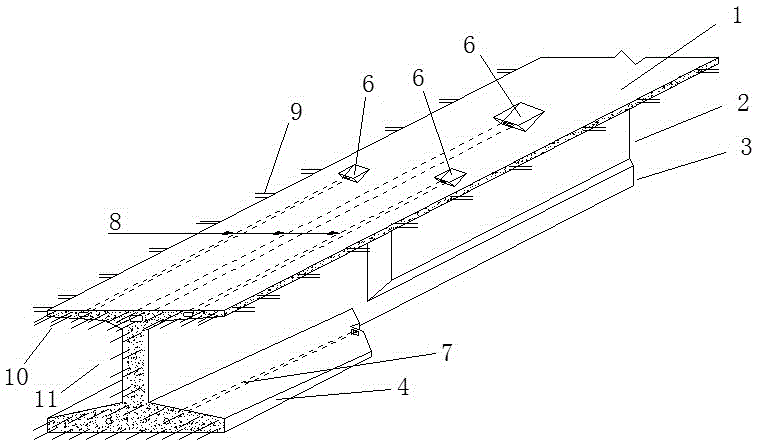 A kind of prefabricated T-beam and its method of building continuous beam bridge