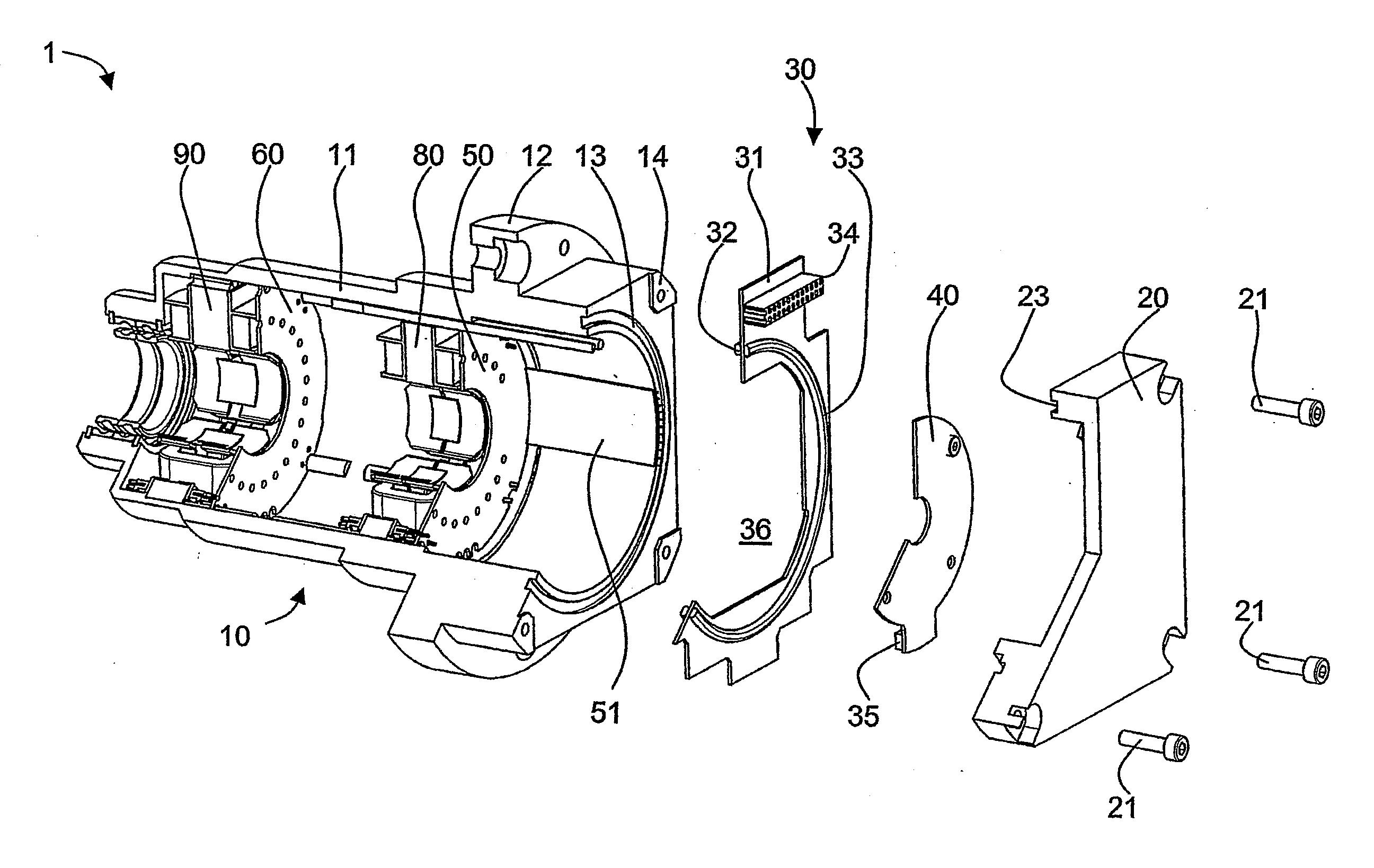 Magnetic Bearing Device With an Improved Vacuum Feedthrough
