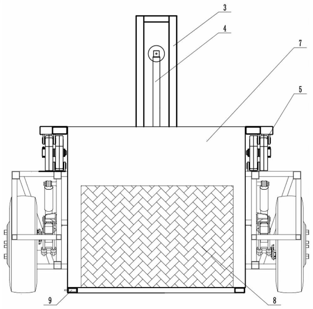 Chassis device capable of lifting warehouse and truck