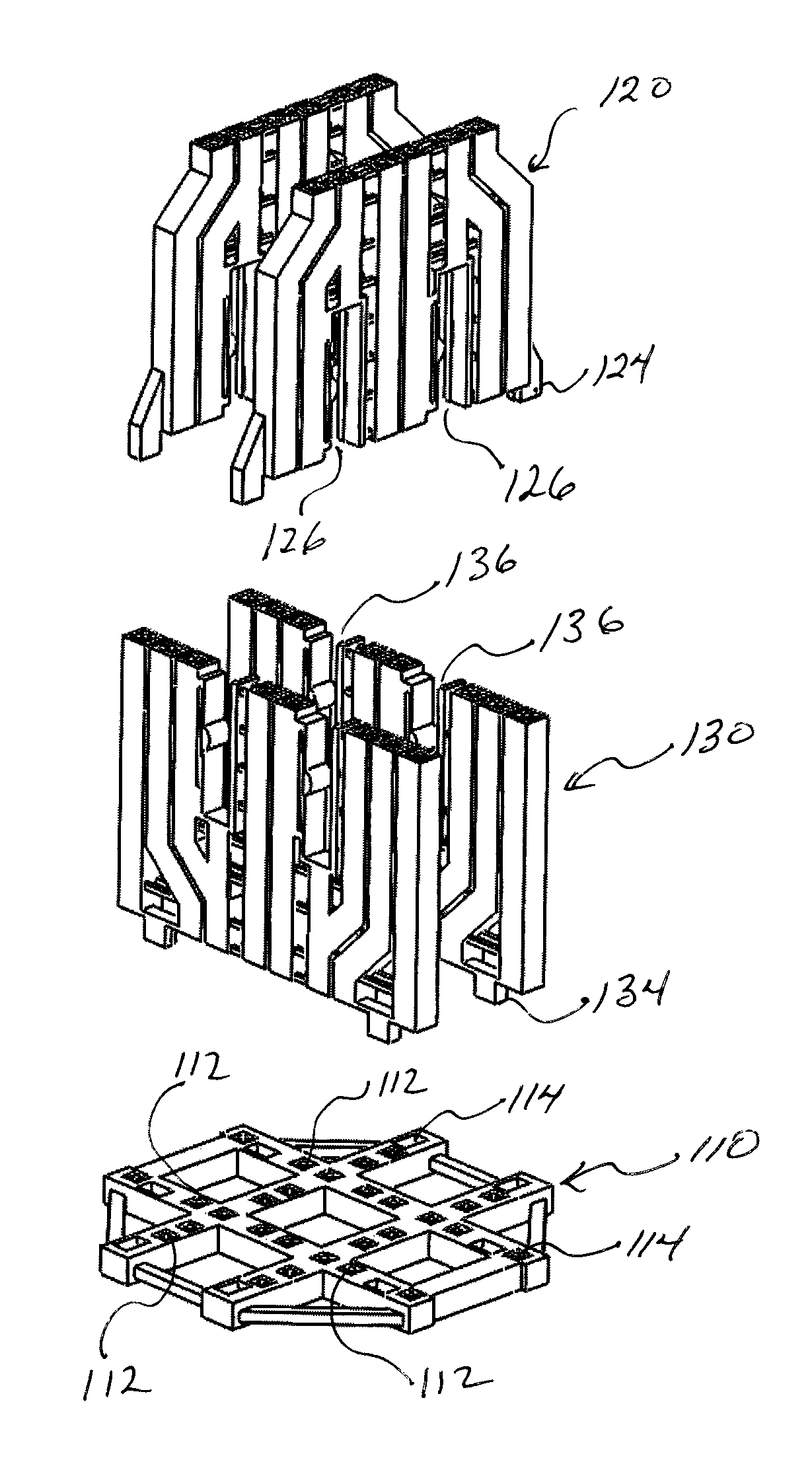 Substrate-free mechanical interconnection of electronic sub-systems using a spring configuration