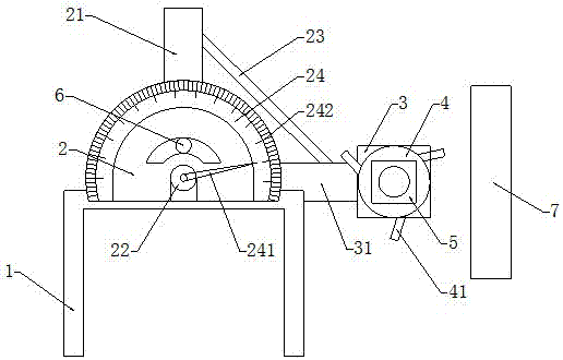 Arc-shaped-groove machining device for wood packages
