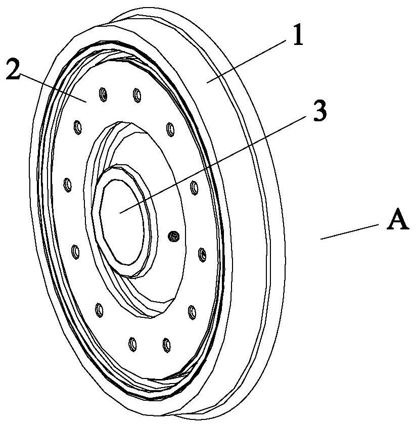 Pre-assembling device for wheel-mounted brake disc of motor train unit