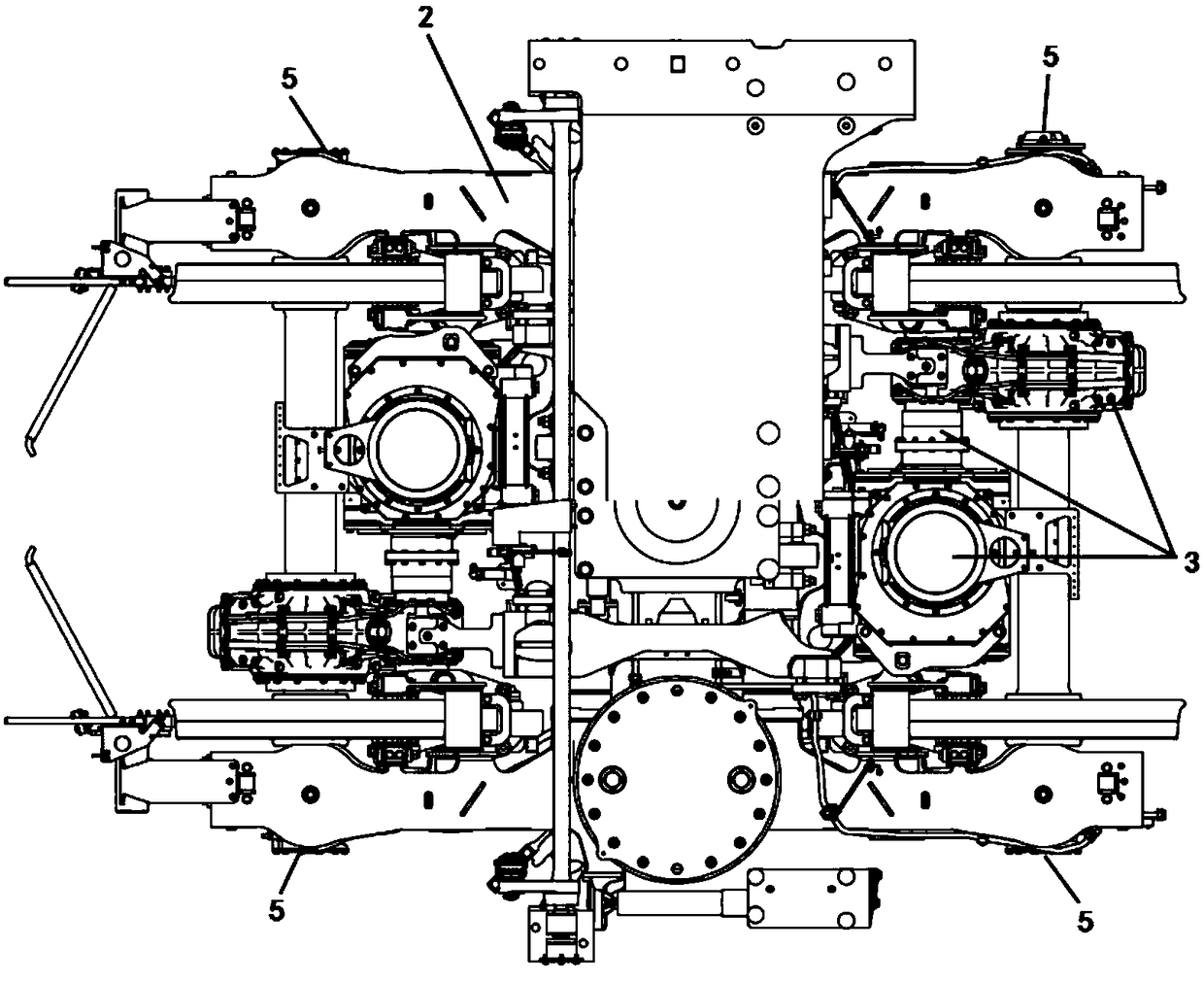 Novel power bogie assembly for D-series high-speed train at speed of 250 km/h