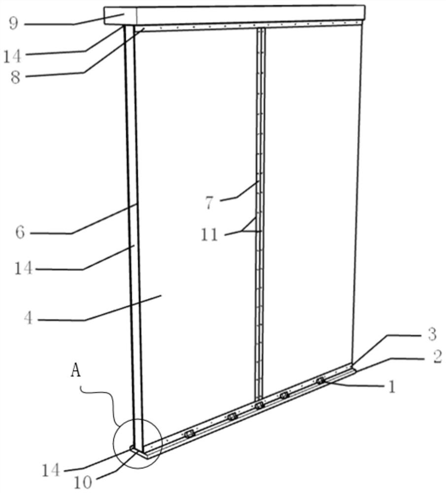 Prefabricated wall module unit, fabricated composite wall and construction method