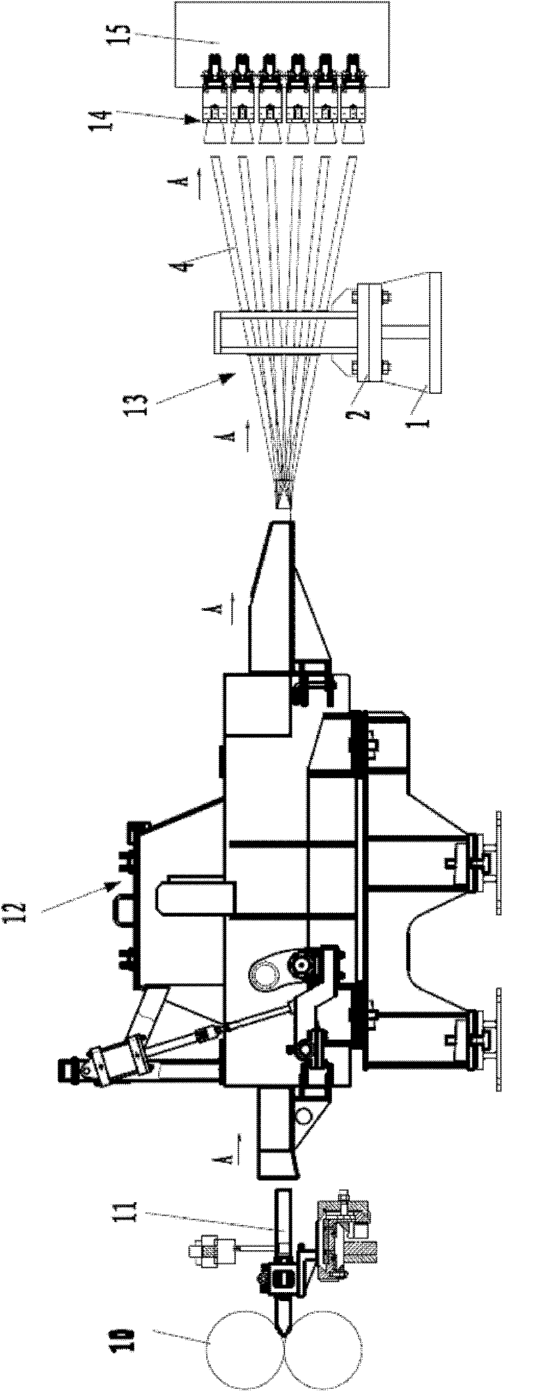 Steel rolling system provided with no-twist interchange type rolling piece guiding device