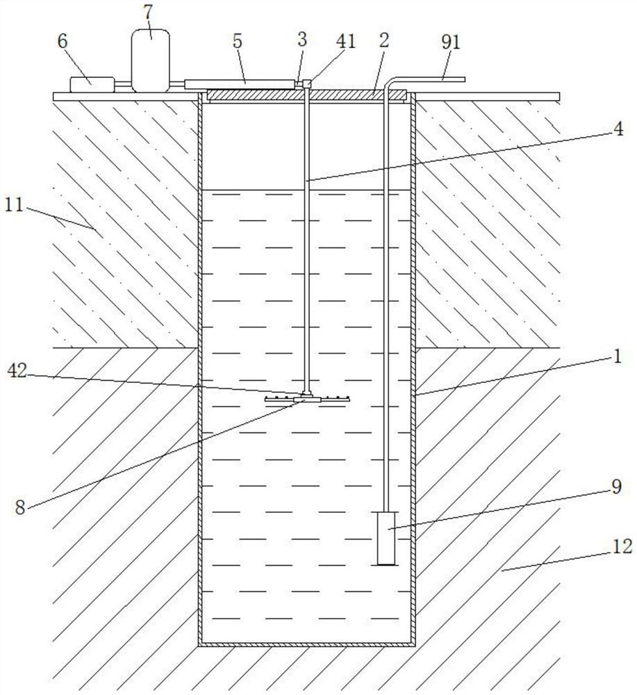 High-cold area well water anti-freezing device utilizing high-pressure gas interference